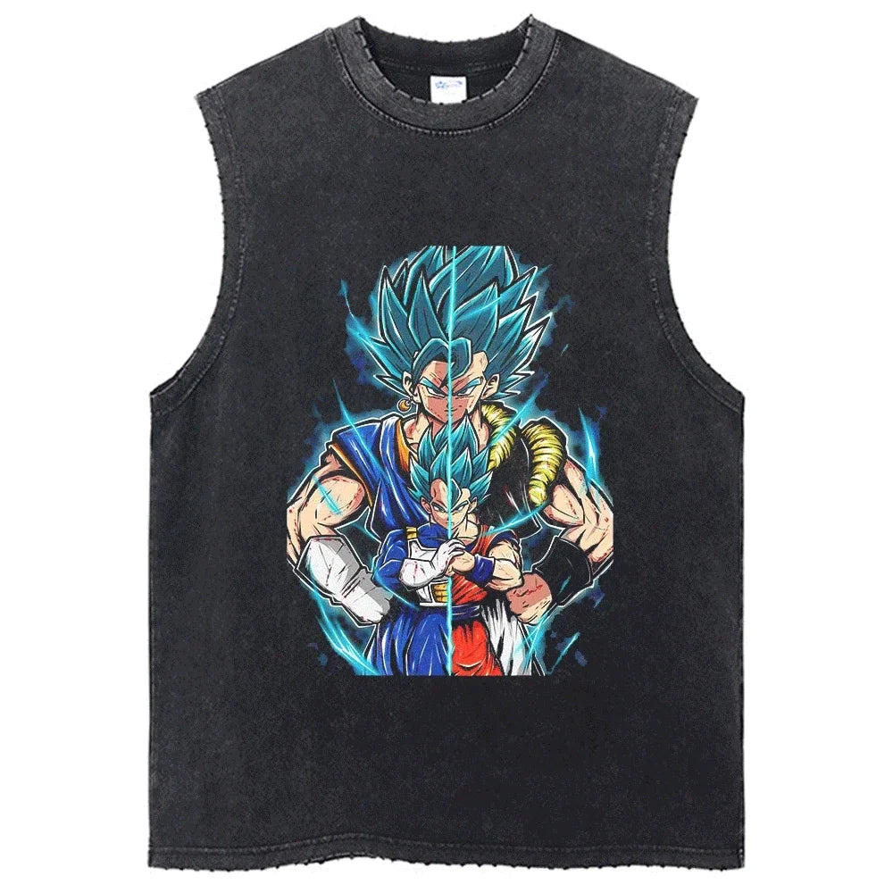 Vintage Dragon Ball Sleeveless Streetwear Tank – Harajuku Cotton Graphic Tee