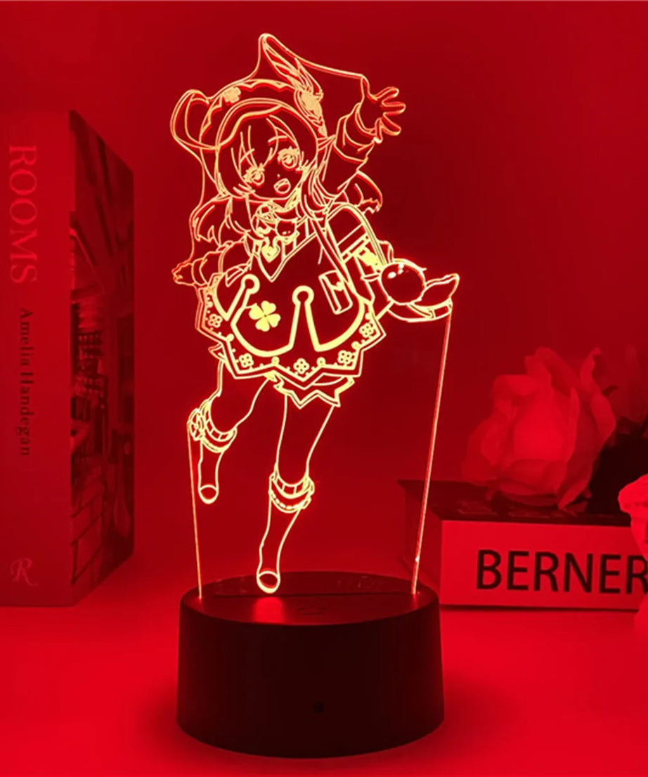 Newly Genshin Impact Night Light Yae Miko Game Figures Acrylic Stand Model 3D Table Lamp Kids Git Acrylic Bedside lamp