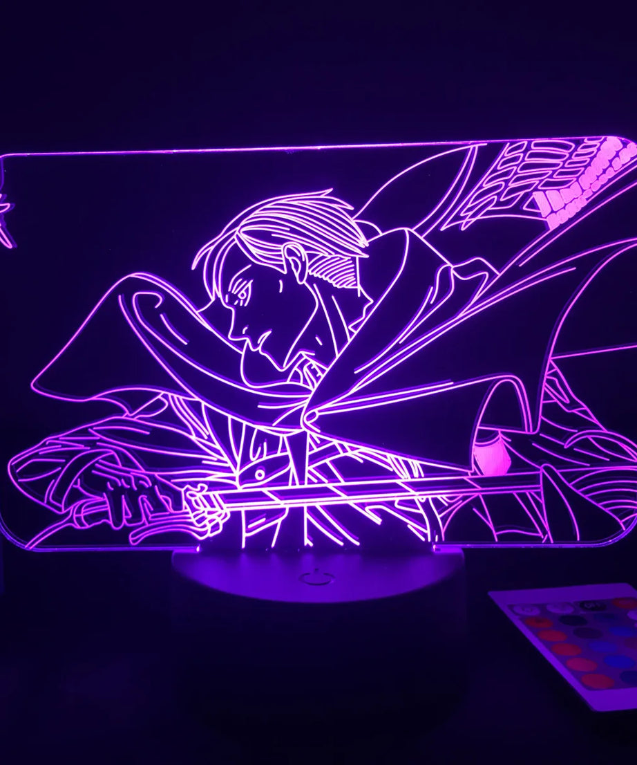 Anime 3D Lamp Attack on Titan Acrylic Luminous Stand Mikasa Ackerman Eren Yeager Action Figure For Kids Children Gifts