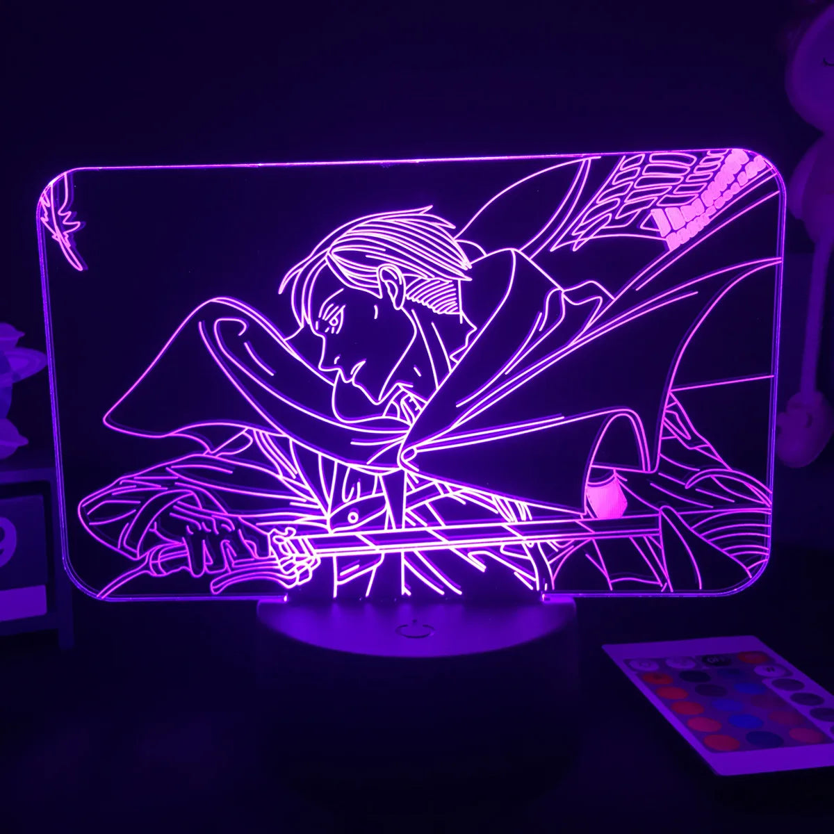 Anime 3D Lamp Attack on Titan Acrylic Luminous Stand Mikasa Ackerman Eren Yeager Action Figure For Kids Children Gifts