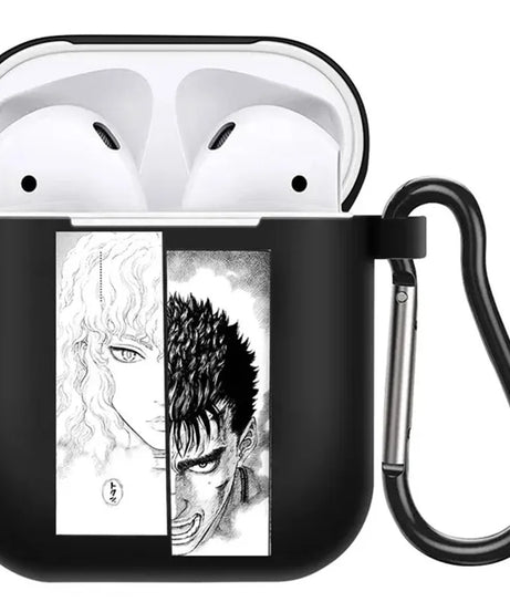 anime Berserk Guts Zodd Earphone Case For AirPods4 1 2 3 Pro Black Soft silicone wireless Bluetooth headphone case