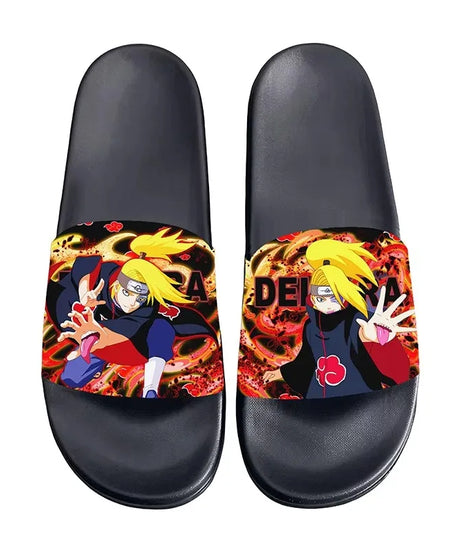 Anime Naruto Non-Slip Slippers Fashion Sasuke Design Cute Kawaii Home Sandals for Men And Women Ideal Holiday Gift