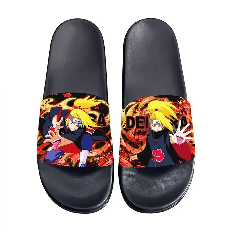 Anime Naruto Non-Slip Slippers Fashion Sasuke Design Cute Kawaii Home Sandals for Men And Women Ideal Holiday Gift