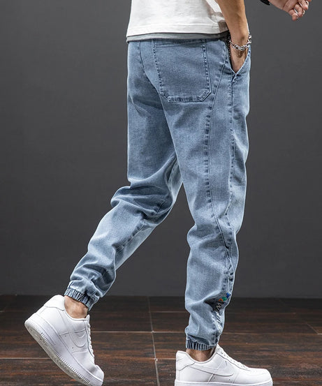 Spring Summer Black Blue Cargo Jeans Men Streetwear Denim Jogger Pants Men Baggy Harem Jean Trousers Plus Size 6XL 7XL 8XL