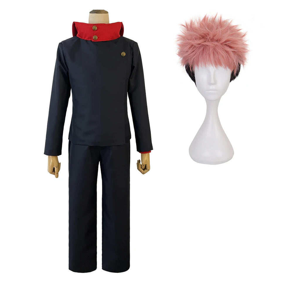 Anime Jujutsu Kaisen Yuji Itadori Cosplay Costume – Uniform & Wig Set 8