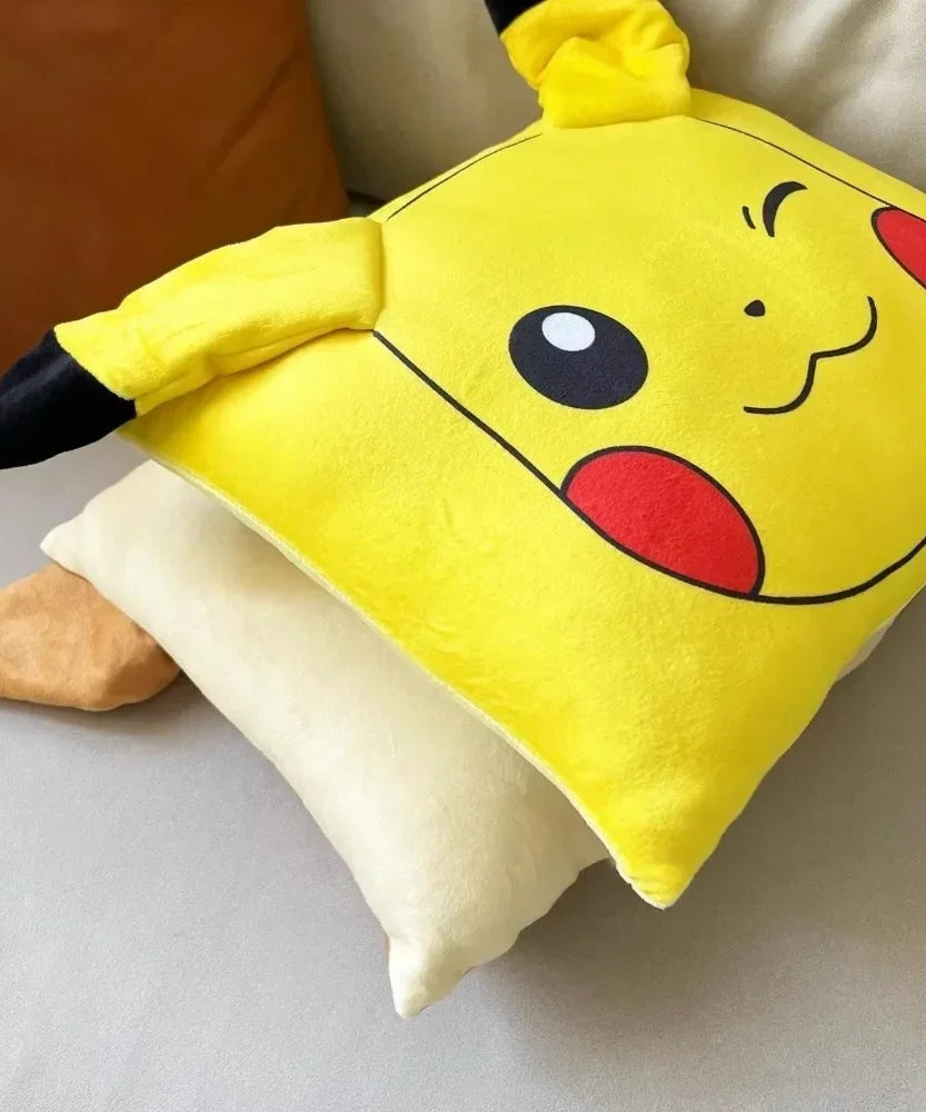 Pokémon Pikachu & Eevee Plush Pillow Cover – Cute Anime Cushion for Home & Office