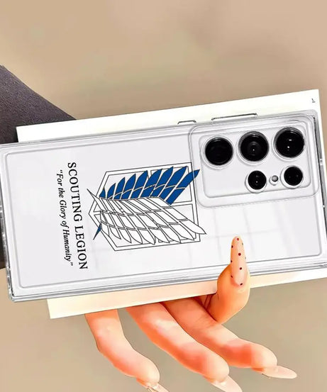 Clear Soft Case for Samsung Galaxy Note 10 20 Ultra S25 Ultra S21 S23 S24 FE S10 Plus S22 S20 Attack On T-Titan Logo