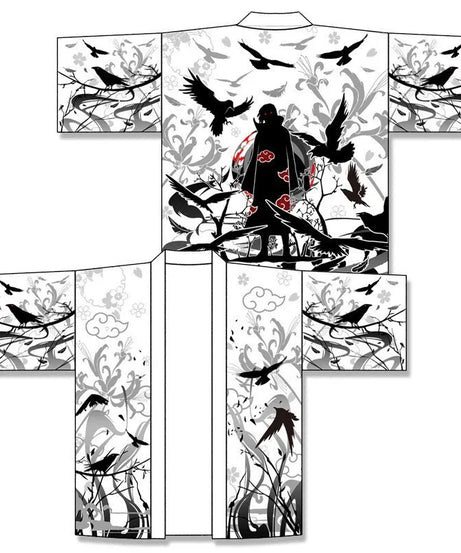 Uchiha Itachi shirt  Kimono Cardigan Print Crow Loose Blouse Shirt Haori Obi Asian Clothes Harajuku Streetwear