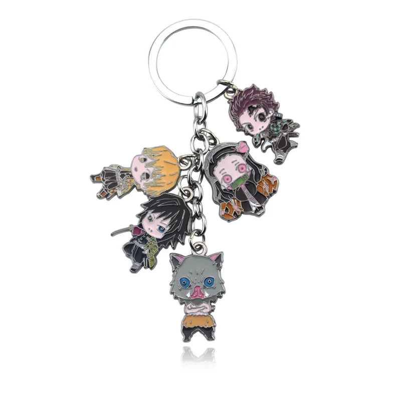 Anime Demon Slayer Keychain Kamado Tanjirou Acrylic Fashion Trend Key Ring For Earring For Women Men Gift Decoration Car Jewelry