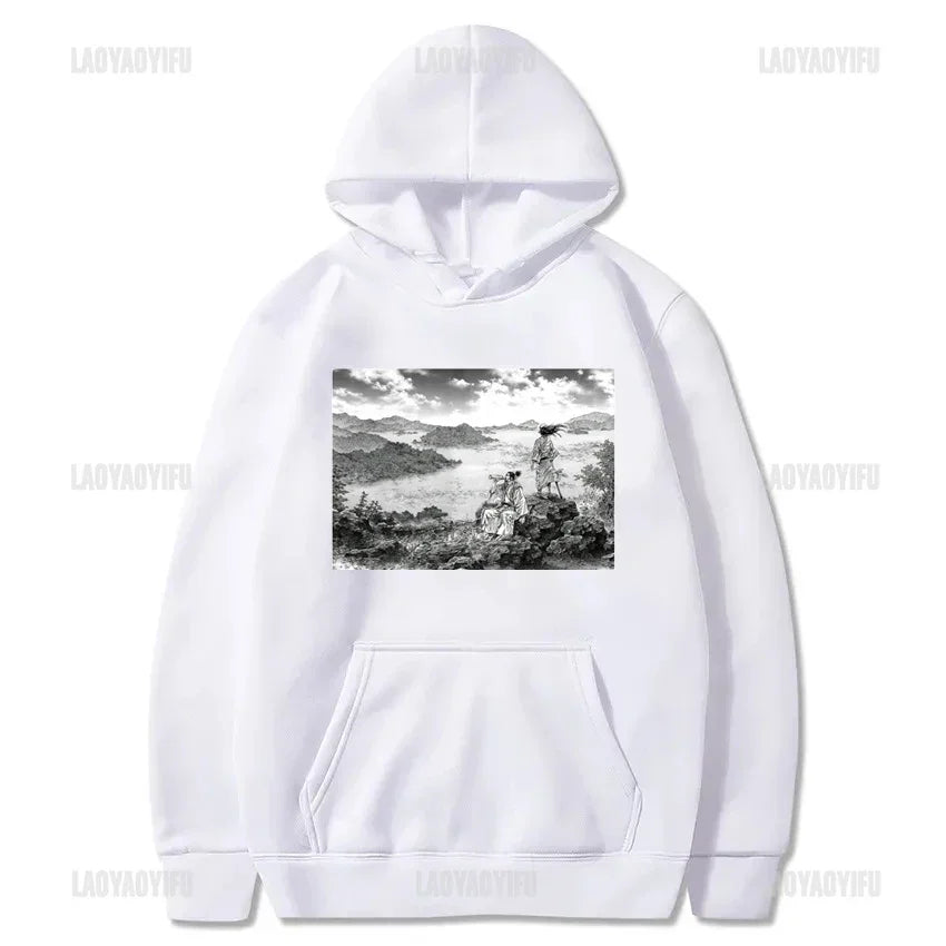Manga VAGABOND Miyamoto Musashi Print Man Hoodies Acg Fans Streetwear Hipster Otaku Clothing Casual Girl Sweatshirts