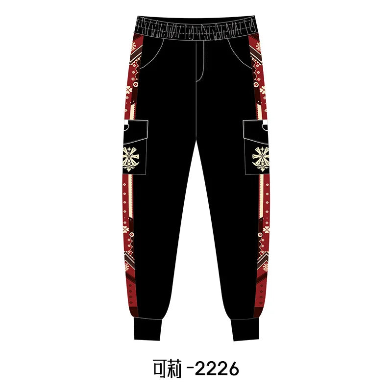 New Genshin Impact Cyno Xiao Zhongli Hu Tao Wanderer Kaedehara Kazuha Cosplay Costume Jogger Trouser Sport Gym Pants Tracksuit