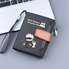 Anime Jujutsu Kaisen Gojo Satoru Folding Wallet – Bifold Card Holder & Coin Purse