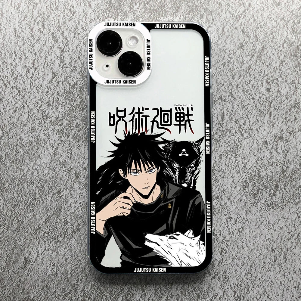 Gojo Satoru Clear Soft Case – Jujutsu Kaisen iPhone 11–16 Pro Max & Plus