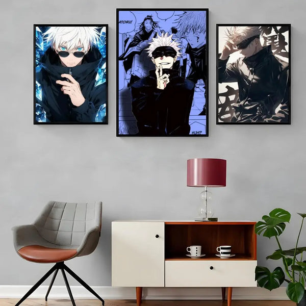 Anime Jujutsu Kaisen Gojo Satoru Canvas Painting Poster – Crease-Free Waterproof Wall Art Decor