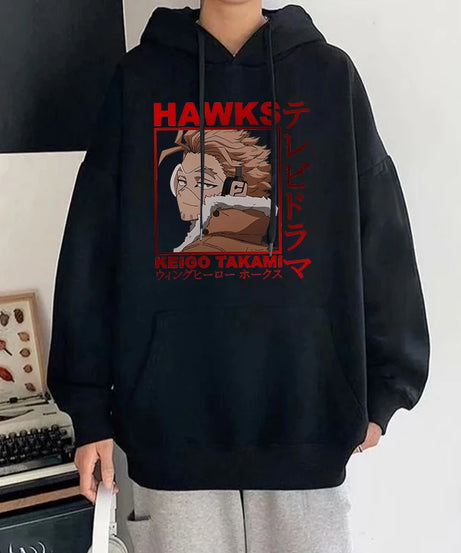 Anime Hawks Printed Hoodies Men/Women Sweatshirts Casual Hoodie Personality Pullover