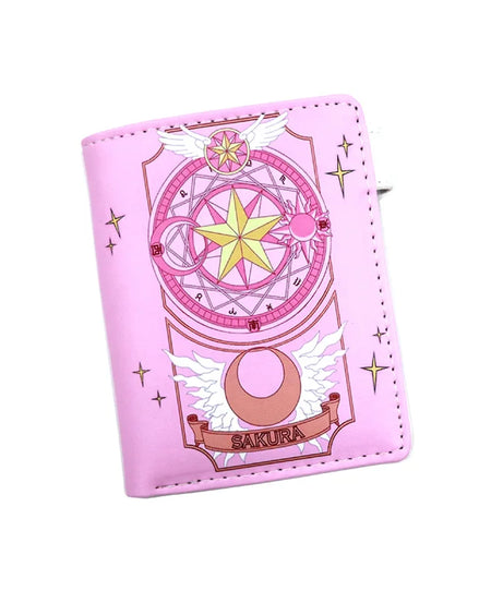 Anime Card Captor SAKURA Short PU Leather Wallet Cute Purse with Coin Pocket for Girls Boys Gift