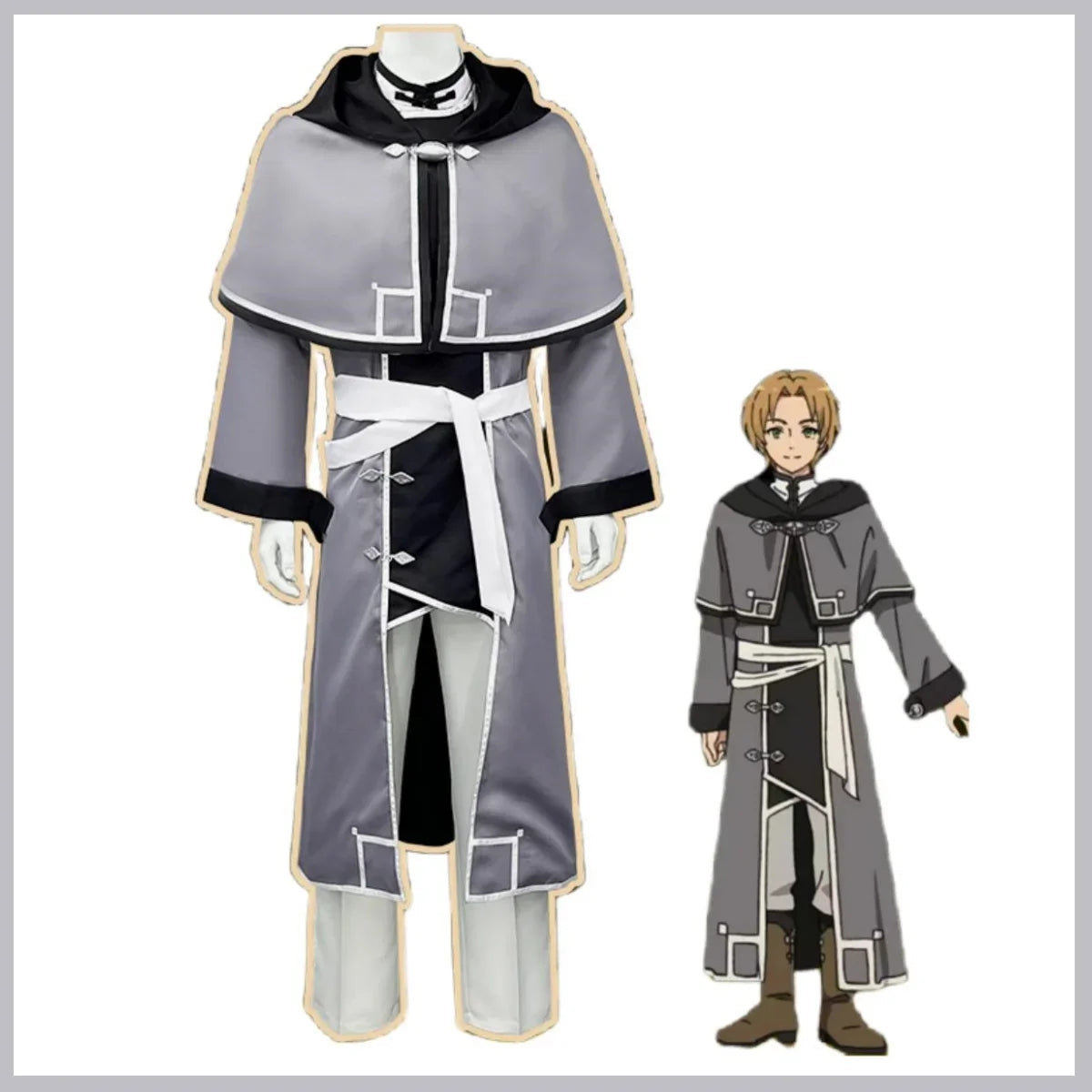 Rudeus Greyrat Dead End Cosplay Set – Mushoku Tensei Costume with Wig & Cloak