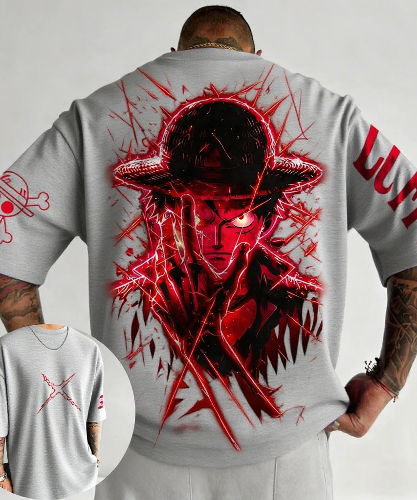 One Piece Luffy Anime Joint T-shirt Street Summer New Men's Harajuku Loose Casual Children's Parent Child Clothing Top