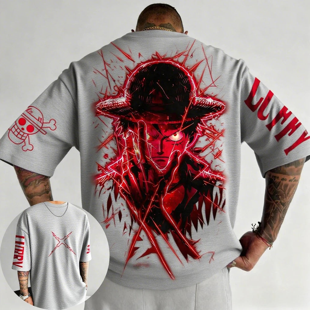 One Piece Luffy Anime Joint T-shirt Street Summer New Men's Harajuku Loose Casual Children's Parent Child Clothing Top