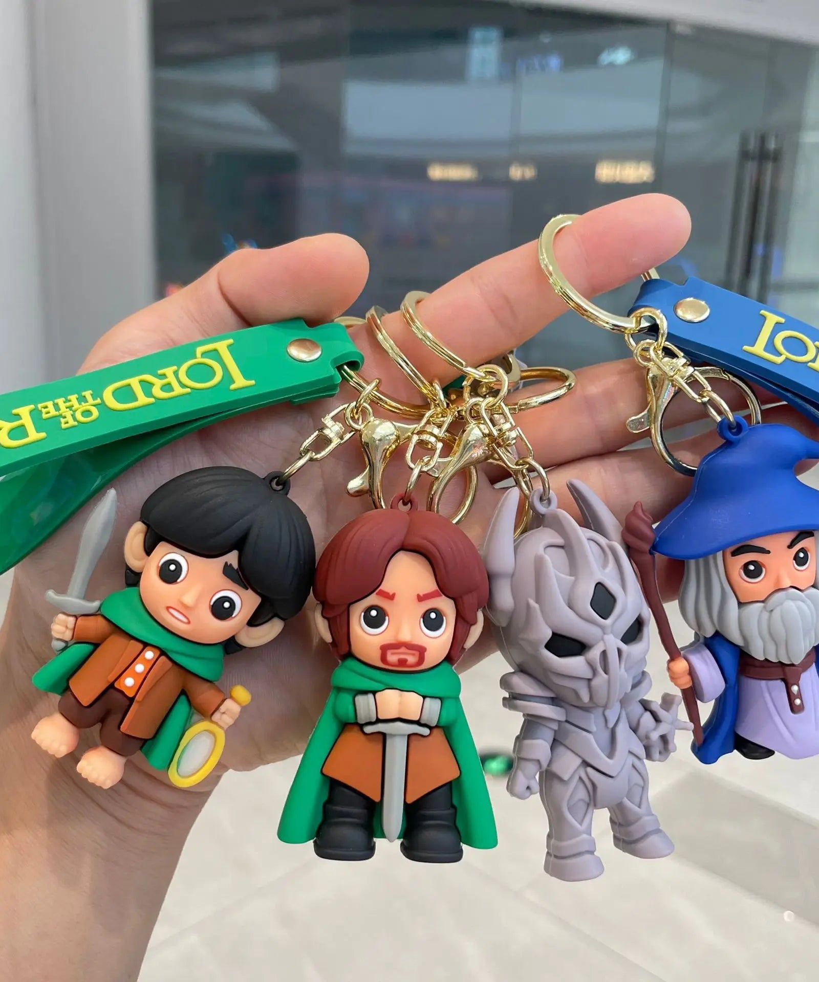 Movie Lord Rings Keychain Anime Doll Figure Car Keyring PVC Doll Pendent Bag Jewelry Accessories Toy Kid Xmas Decora Gift