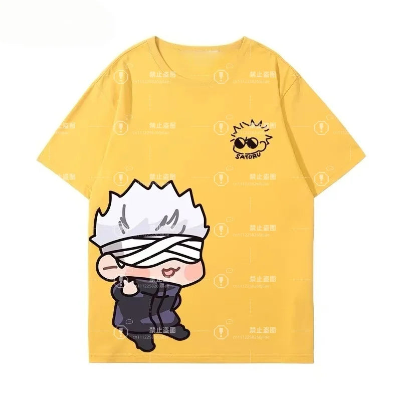 Anime Jujutsu Kaisen Gojo Satoru Cute Chibi Print T-Shirt – Unisex Oversized Casual Streetwear Tee 8
