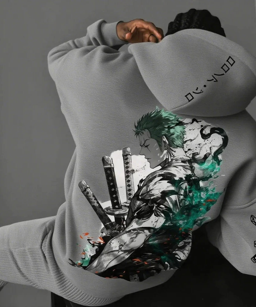 One Piece Zoro Anime Men Women Hooded Sweatshirt Streetwear Casual Pullover Hoodie Graphic Print Long Sleeve Spring Autumn Tops