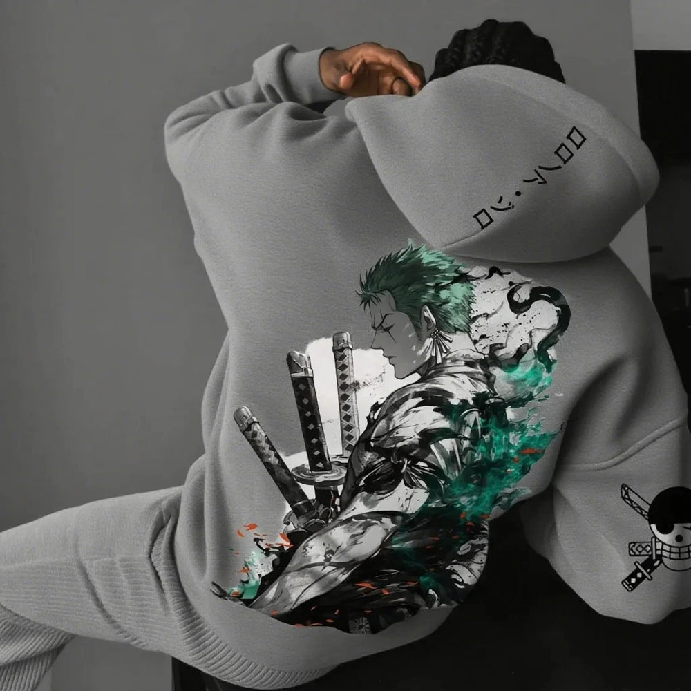 One Piece Zoro Hoodie — Graphic Print Pullover 4