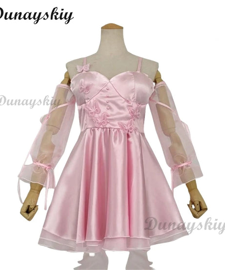 Anime Love and Deepspace Suspender Dress Wig Cosplay Xavier Zayne Rafayel Sylus Women Lolita Girl Necklace Suit Carnival Costume