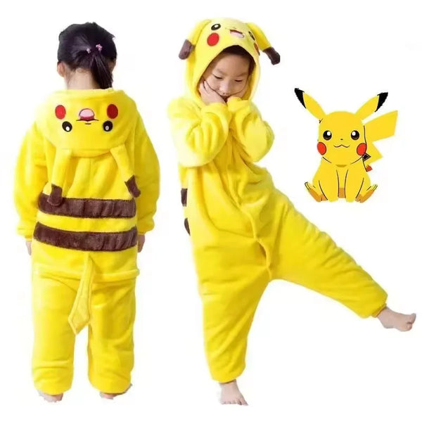 Pokémon Pikachu Warm Flannel Onesie – Cozy Hooded Sleepwear for Kids & Adults