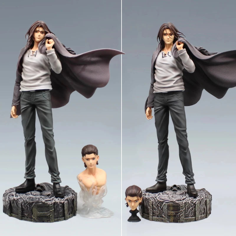 28cm Attack on Titan Figures Eren Jaeger Anime Action Figure Eren Jaeger Double Headed Statue PVC Collection Model Doll Boy Toys