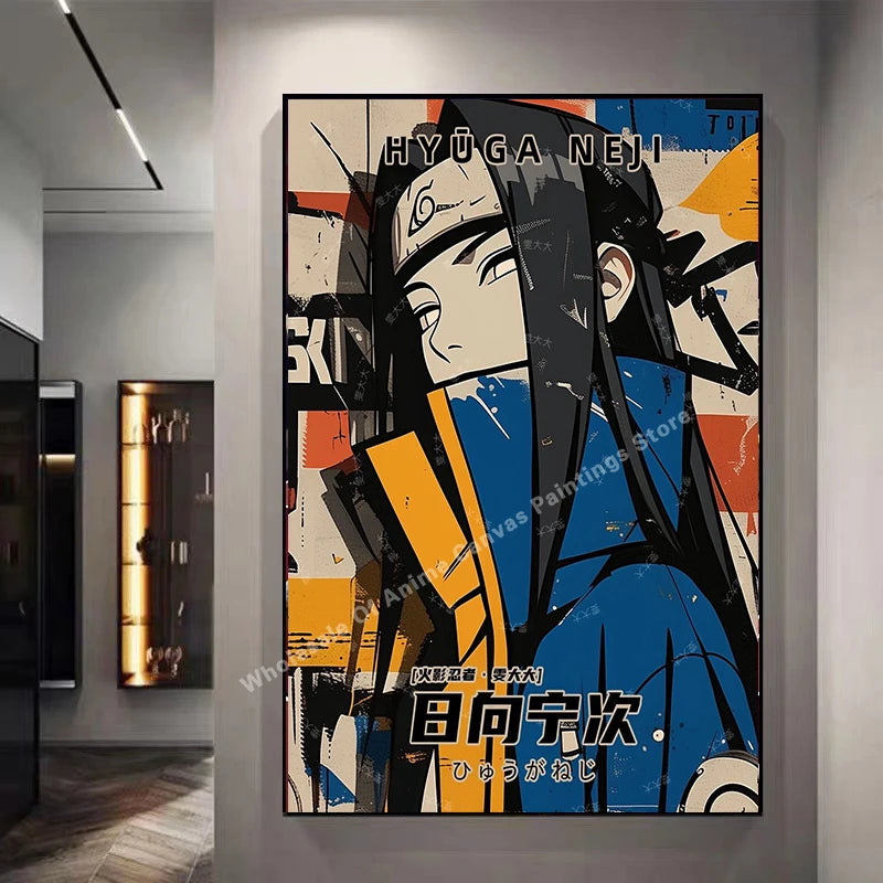 Naruto Graffiti Poster – Itachi Uchiha Akatsuki Anime Wall Art for Home Decor