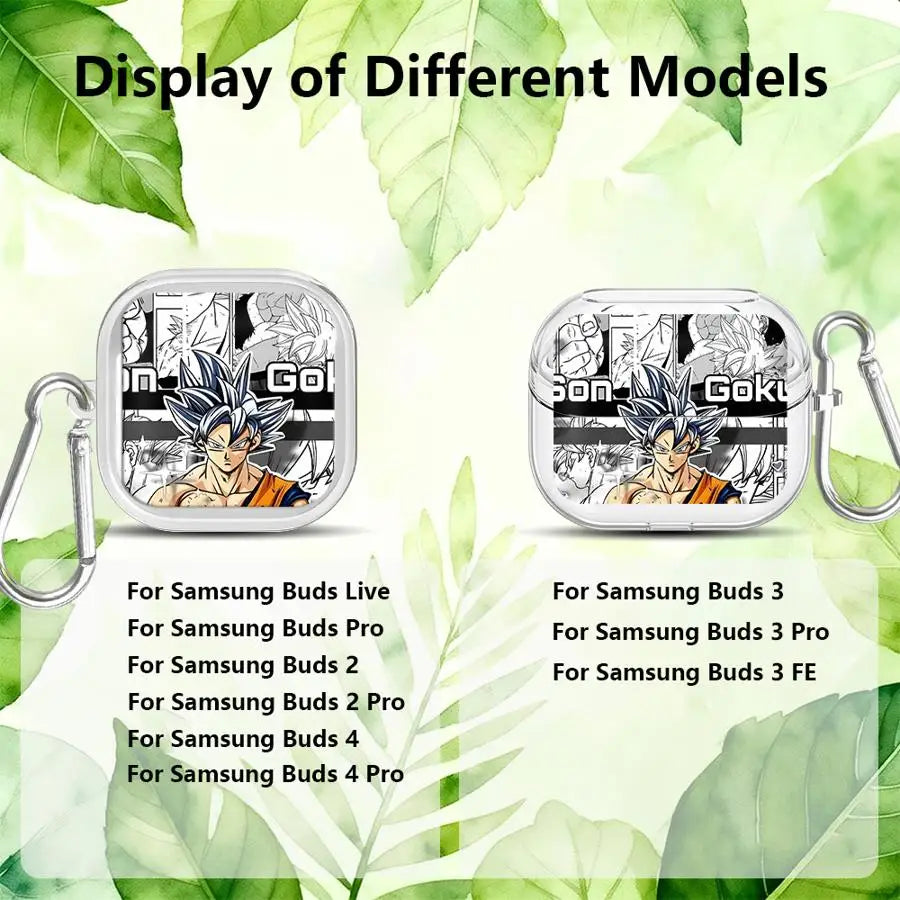 Case For Samsung Galaxy Buds 4 Pro 2 2Pro 4Pro Live 3 FE 3Pro Clear Earphone Cases Cover With Hook Son Gokus And Frieza