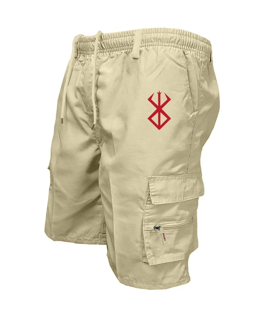 Men's Cargo Shorts Overalls Elastic Waist Cycling Shorts Outdoor Multi-pockets Loose Work Shorts Quick Dry Casual Hiking Shorts