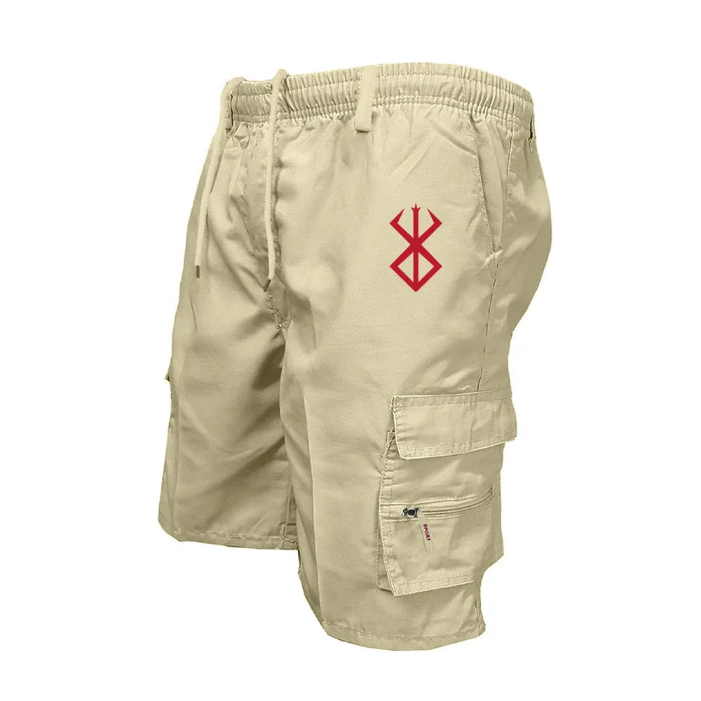 Men's Cargo Shorts Overalls Elastic Waist Cycling Shorts Outdoor Multi-pockets Loose Work Shorts Quick Dry Casual Hiking Shorts