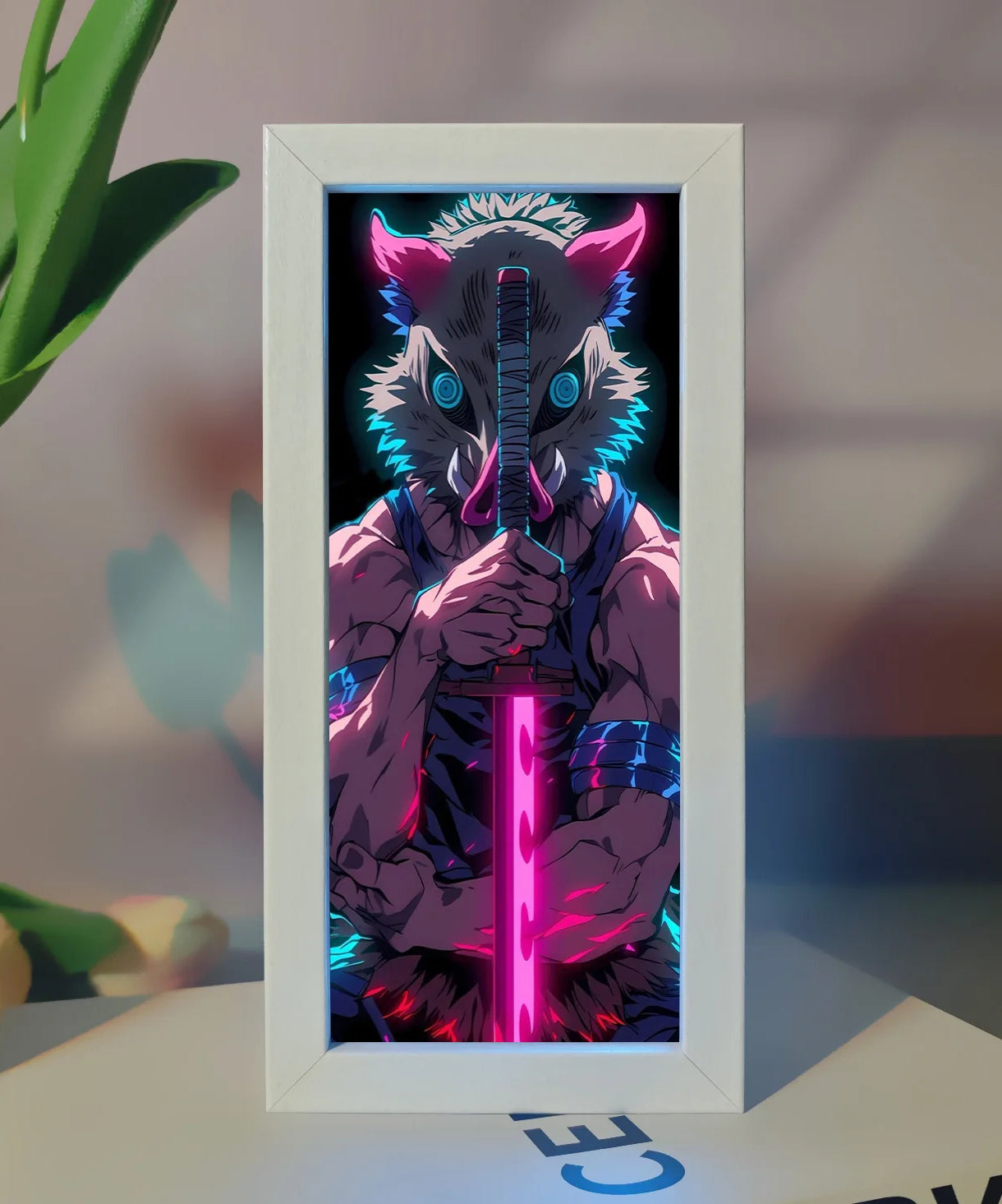 19.8cm/7.8in Demon Slayer LED Night 3D Box Light Anime Peripherals Table Lamp Figure Bedroom Ornament Funny Gifts Toy Decoration