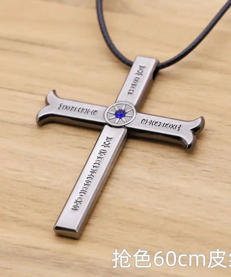 New One Piece Necklace Hawkeye Mihawk Necklace Black Blade Night Anime Peripheral Student Men and Women Pendant with Sheath Gi