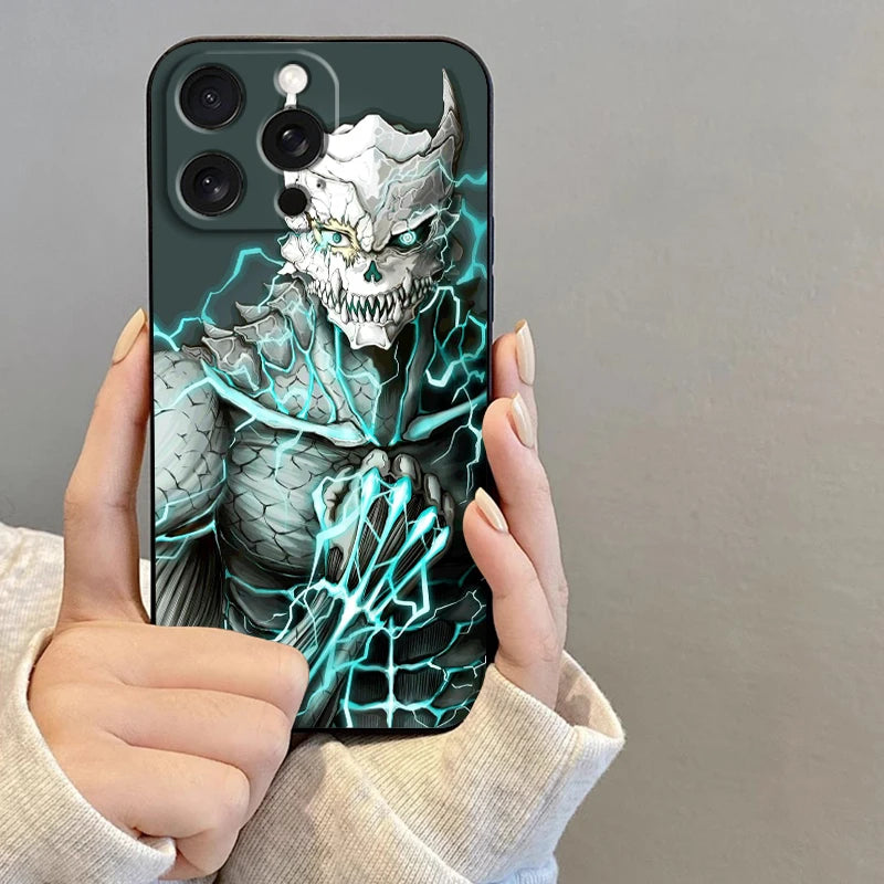 Anime K-Kaiju No. 8 Cool For iPhone 15 14 13 12 11 XS XR X 8 7 SE Pro Max Plus Mini Black Soft Phone Case