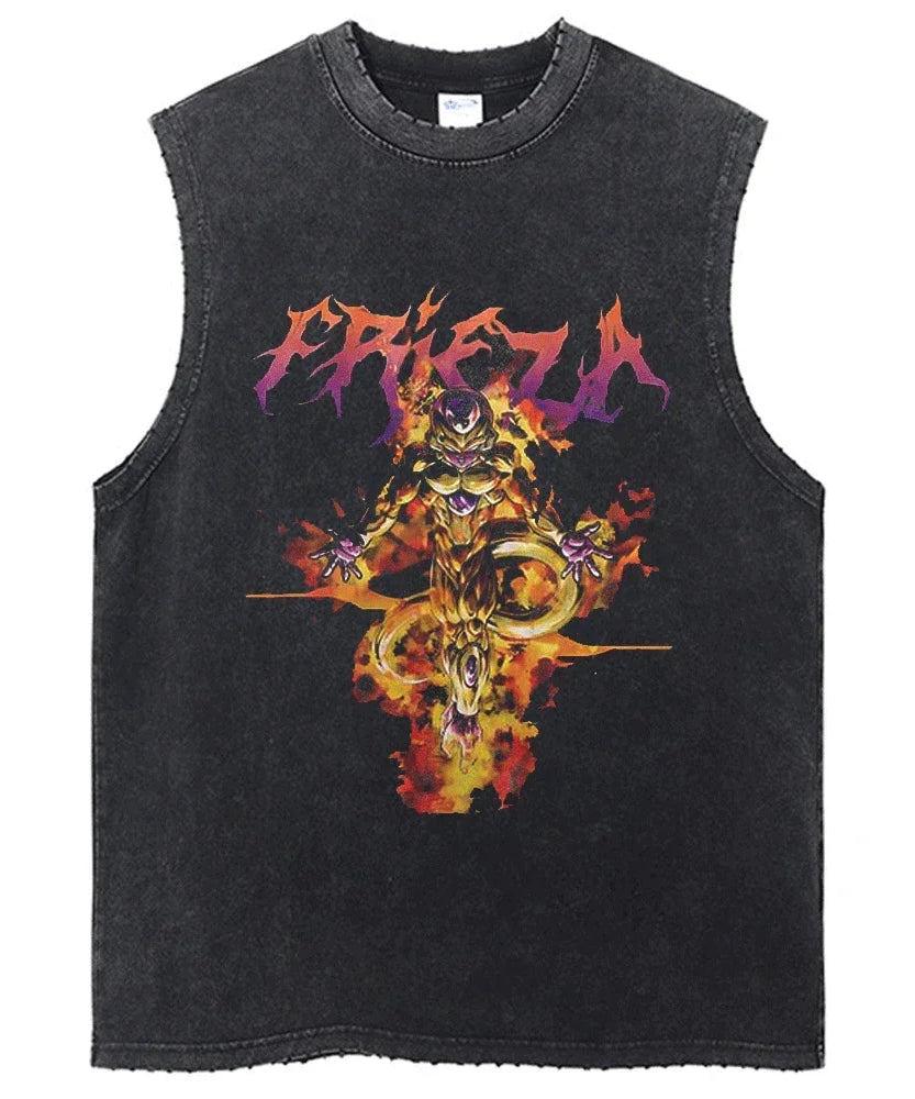Vintage Dragon Ball Sleeveless Streetwear Tank – Harajuku Cotton Graphic Tee