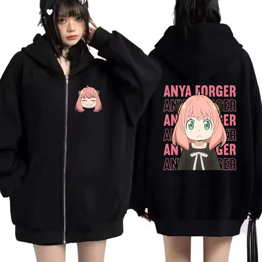 Spy x Family Forger Family Graphic Zip-Up Hoodie Harajuku Streetwear 7