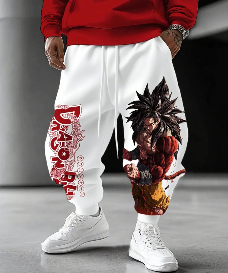 Dragon Ball Super Saiyan Goku Men Jogger Pants Anime Streetwear Casual Sweatpants Loose Fit Graphic Print Spring Autumn Trousers
