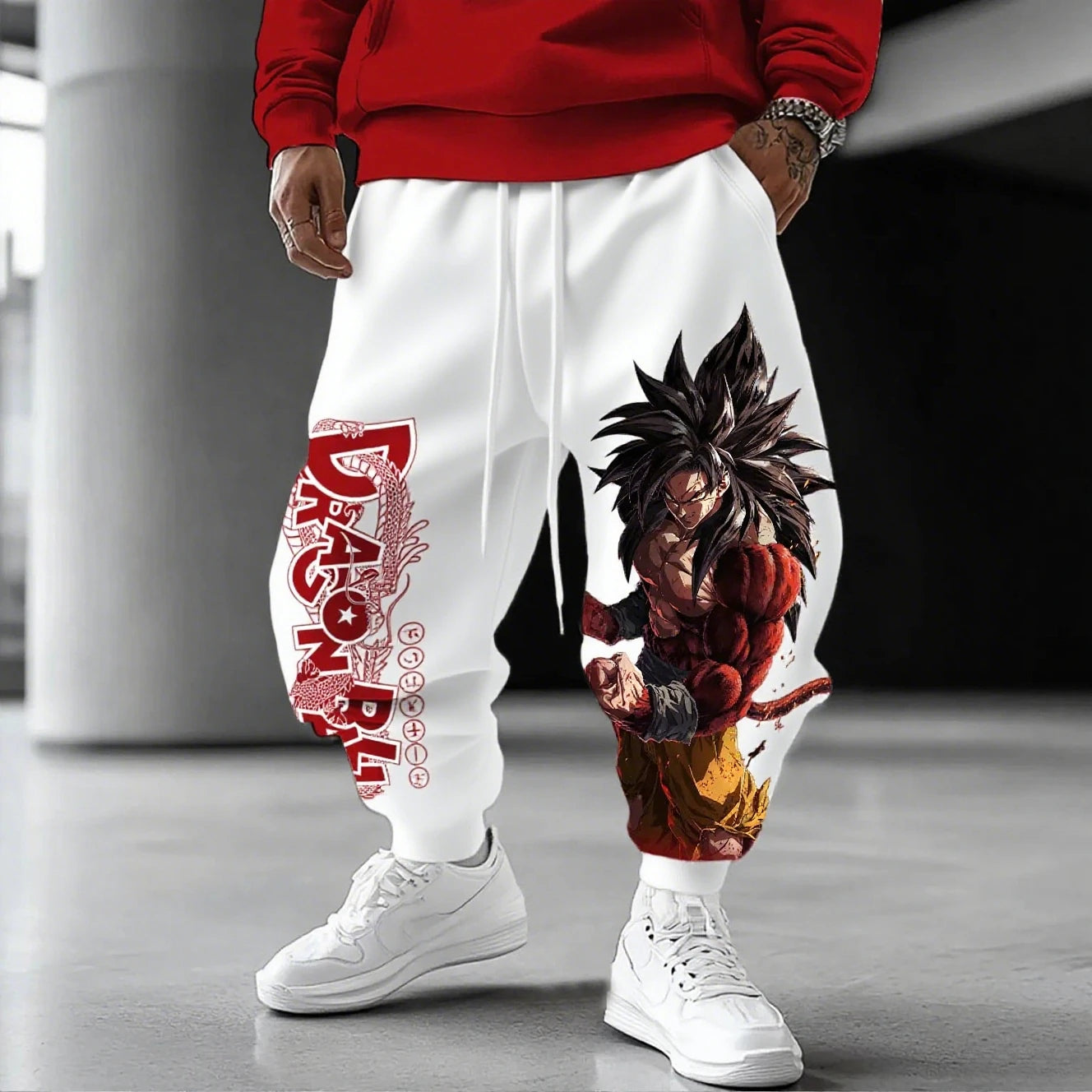 Dragon Ball Super Saiyan Goku Men Jogger Pants Anime Streetwear Casual Sweatpants Loose Fit Graphic Print Spring Autumn Trousers