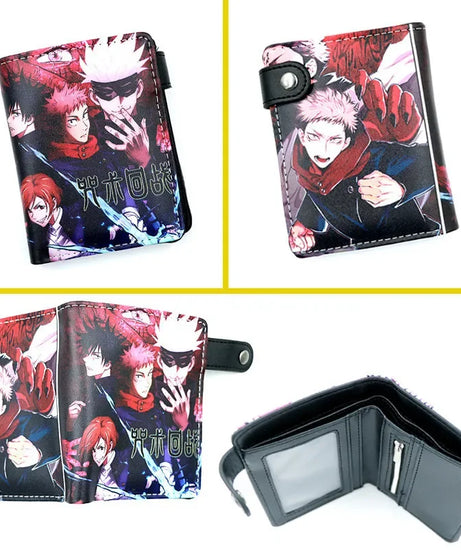 Anime Jujutsu Kaisen Gojo Satoru Bifold Short Men's Wallets Card Holders Purse