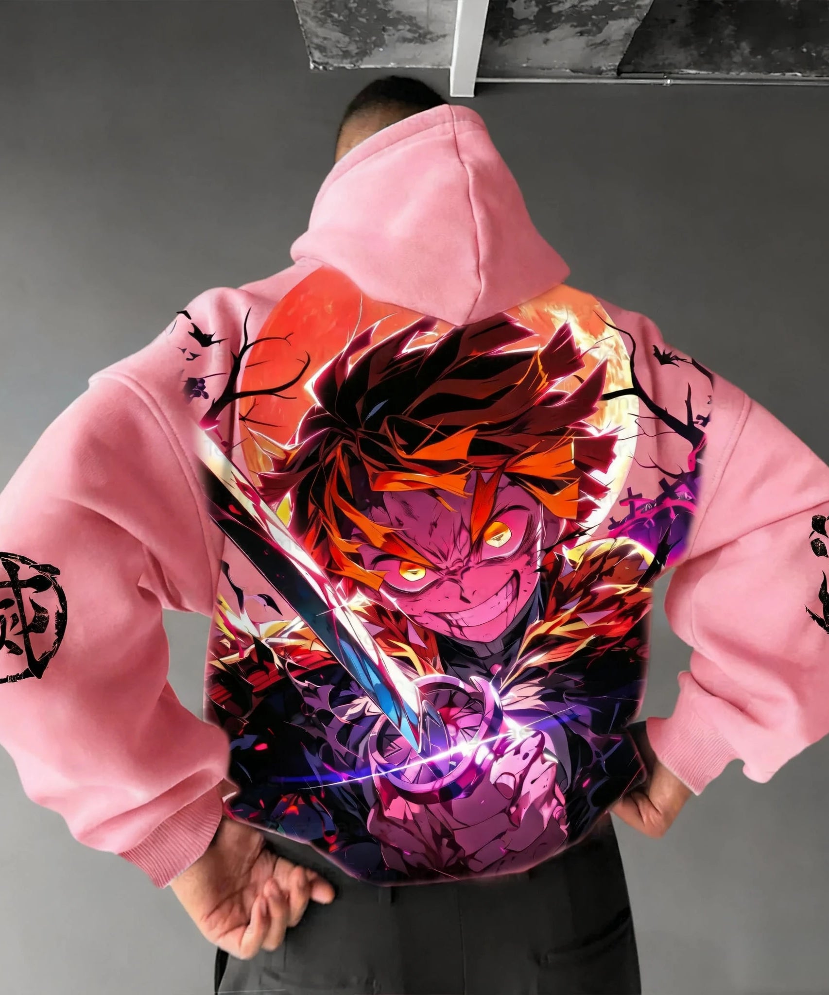 Demon Slayer Halloween Co Branded Hoodie Autumn/Winter Men's New Hashibira Inosuke Anime Printed Casual Loose Parent Child Top