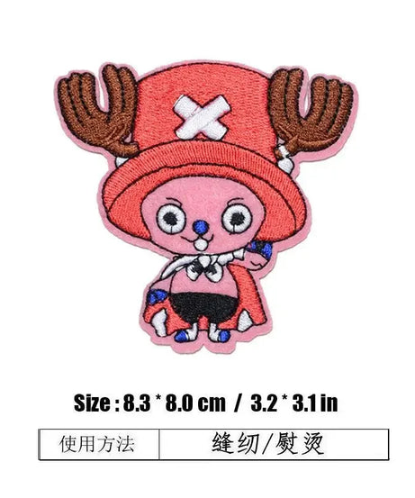 One Piece Luffy Animation Character Embroidery Ironing Cloth Sticker Fashion Clothes DIY Hole Patch Cloth Sticker