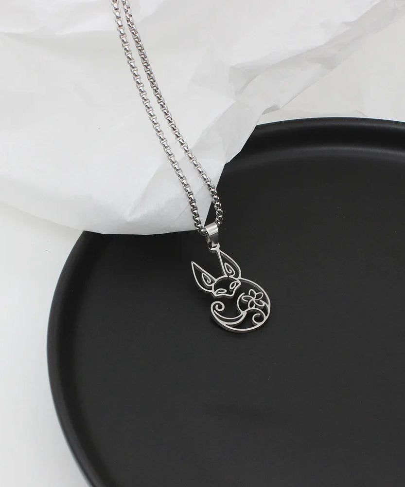 Anime Game Genshin Impact Tighnari Fox Necklace Stainless Steel Cosplay Accessories Cute Pendant Sweater Chain Jewelry