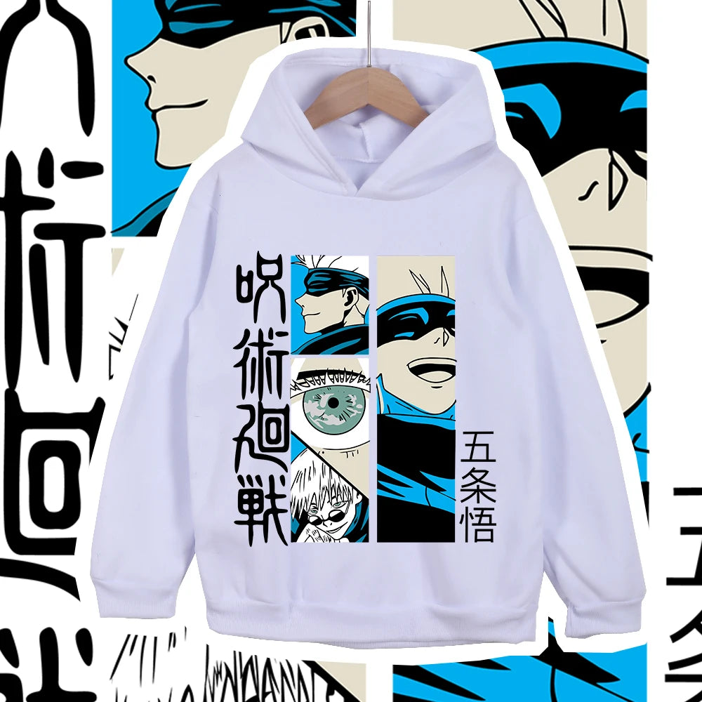 Jujutsu Kaisen Satoru Gojo Kids Anime Hooded Sweatshirt – Children's Cosplay Pullover 6