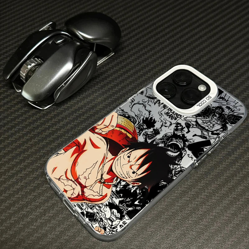 One Piece Logo iPhone 15 14 13 12 11 8 7 XS XR X Pro Max Plus  Case - Silver/Colorful