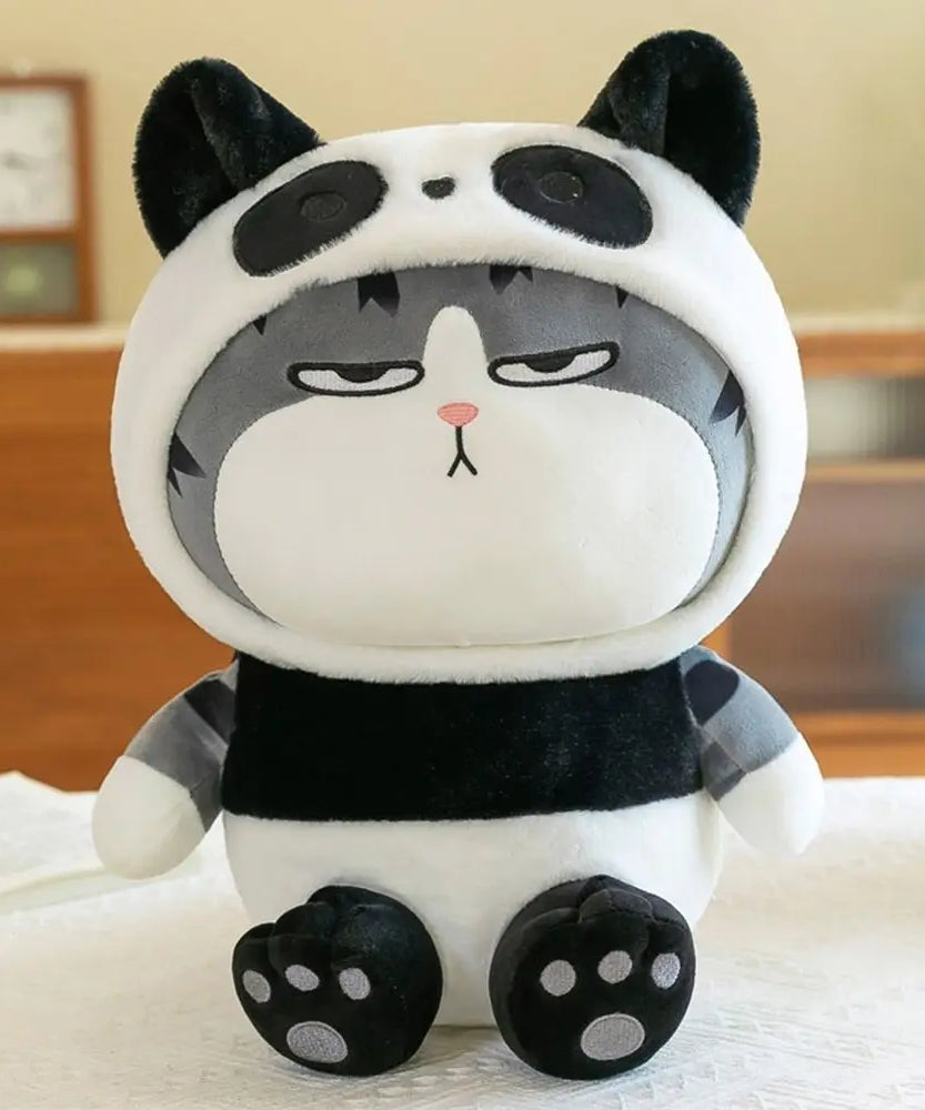 22/40cm Tabby Cat Doll Plush Toy Small Hooded Dressed Panda Frog Bunny Plushie Peluche Cosplay Animal Kids