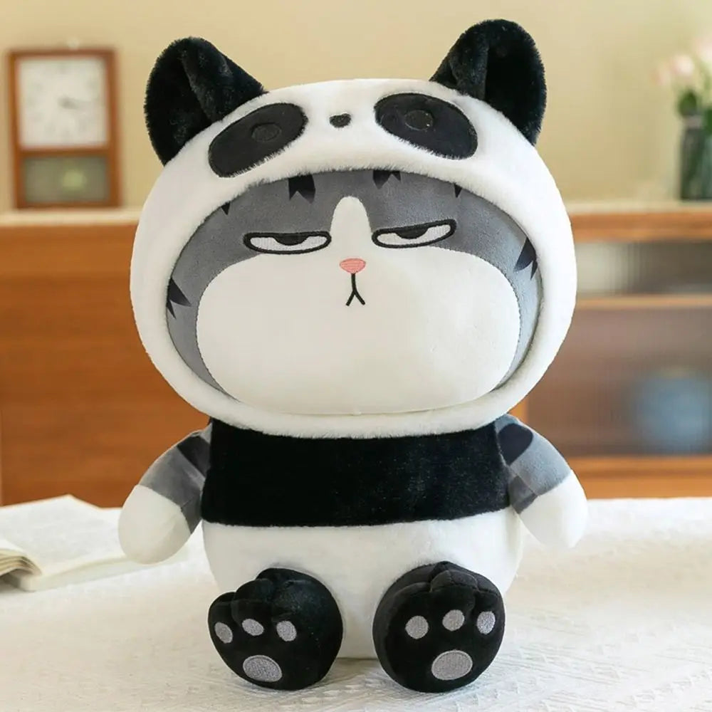 22/40cm Tabby Cat Doll Plush Toy Small Hooded Dressed Panda Frog Bunny Plushie Peluche Cosplay Animal Kids