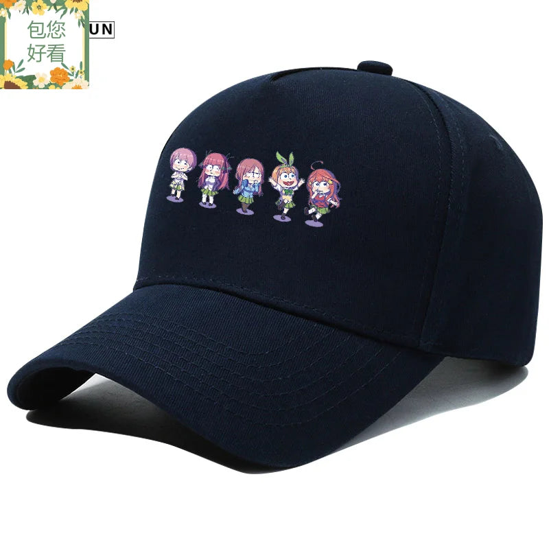 The Quintessential Quintuplets Nakano Ichika Nino Itsuki two-dimensional print hat men's and women's COS baseball cap present